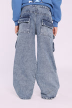 Genze Cargo Denim Blue