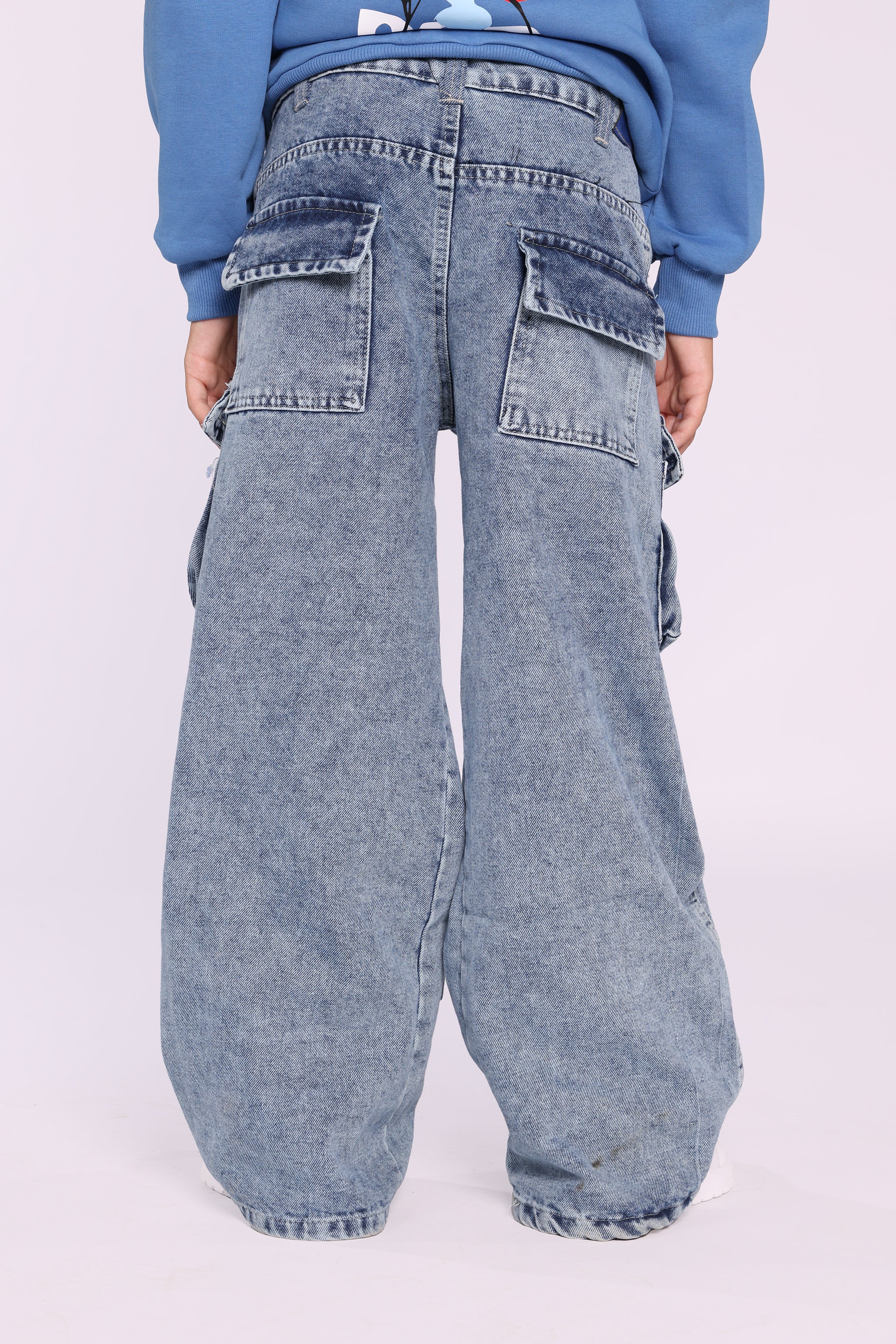 Genze Cargo Denim Blue