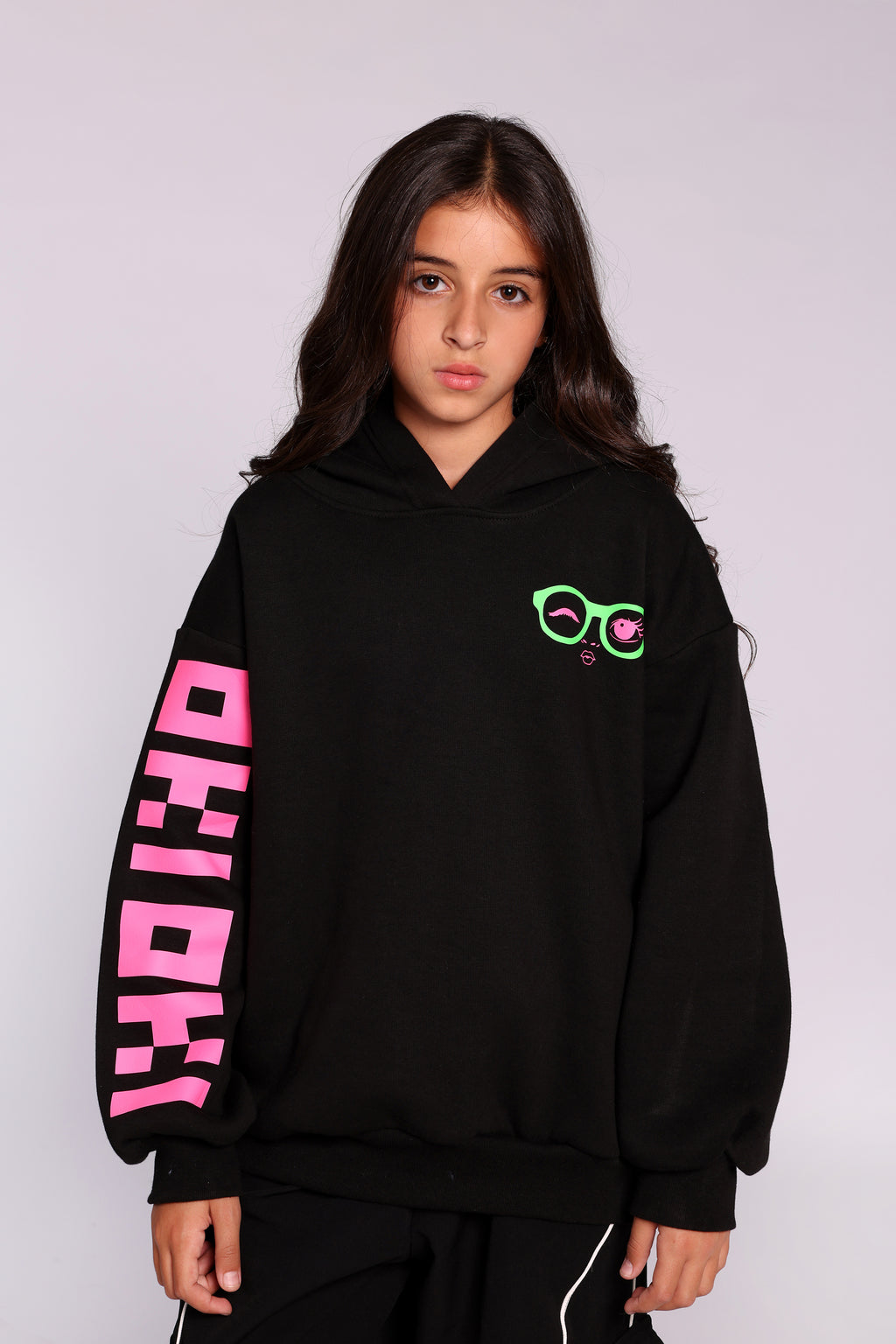 Black Curly Hoodie