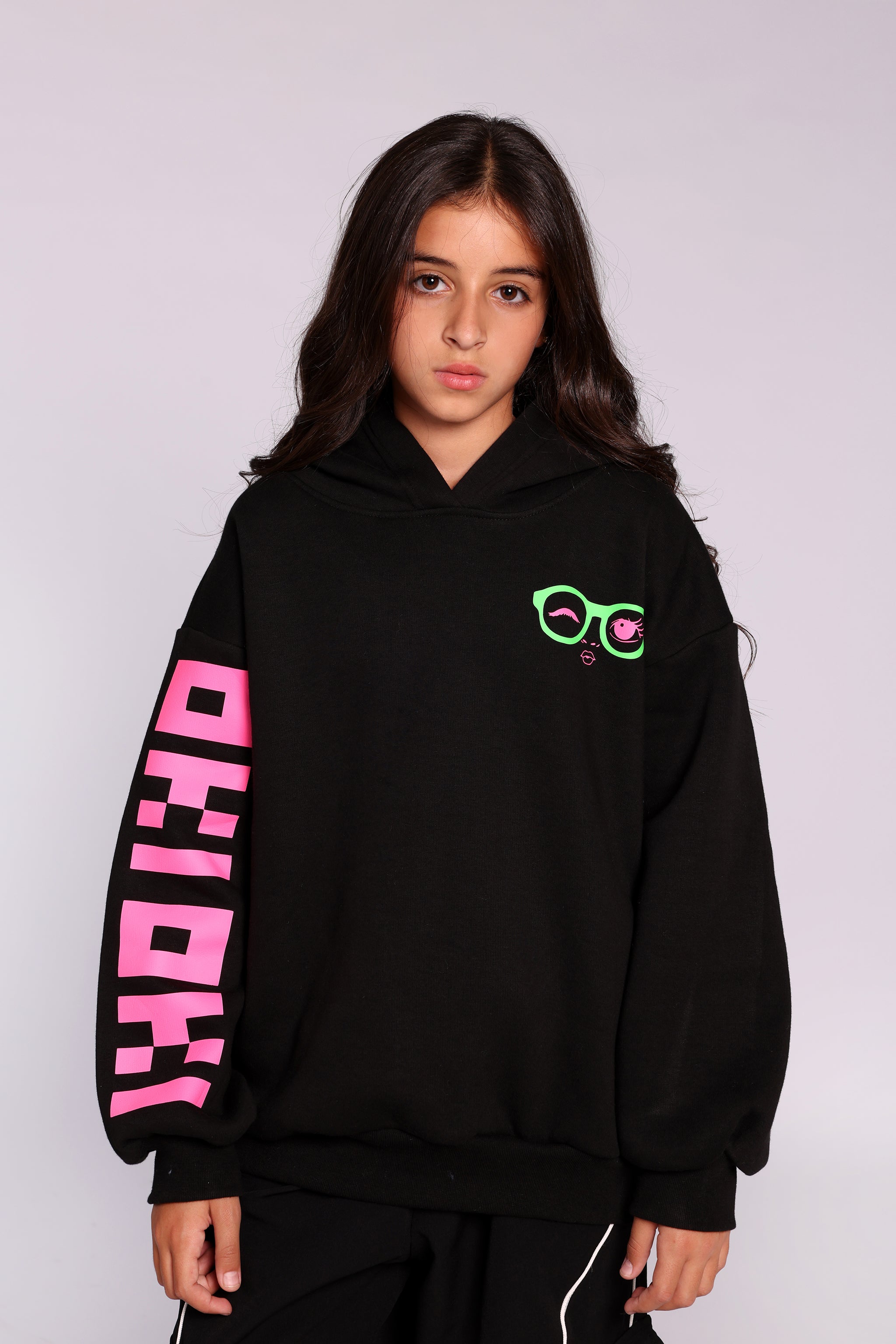 Black Curly Hoodie