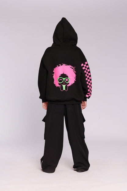Black Curly Hoodie
