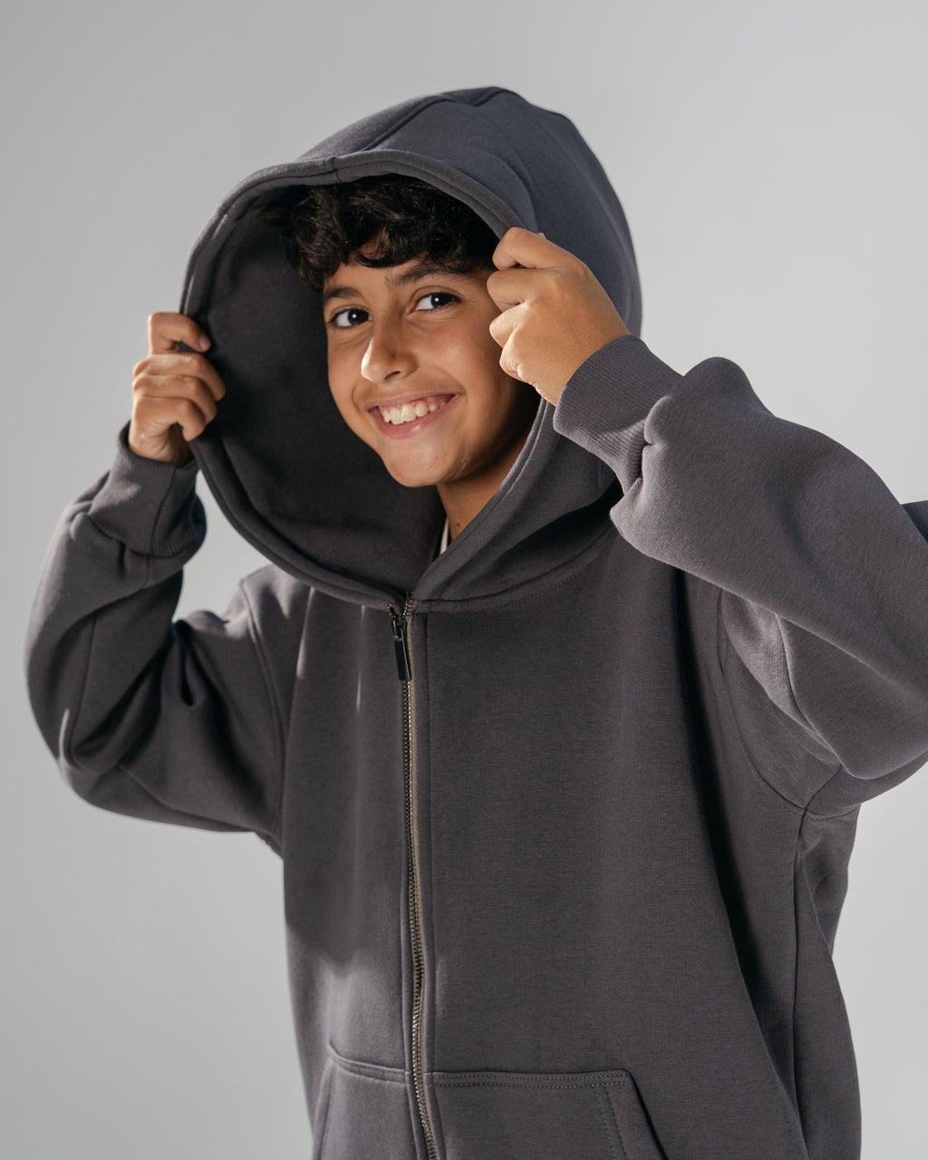 Core Heavy Fleece Full-Zip Hoodie -Grey