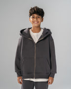 Core Heavy Fleece Full-Zip Hoodie -Grey