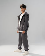 Core Heavy Fleece Full-Zip Hoodie -Grey