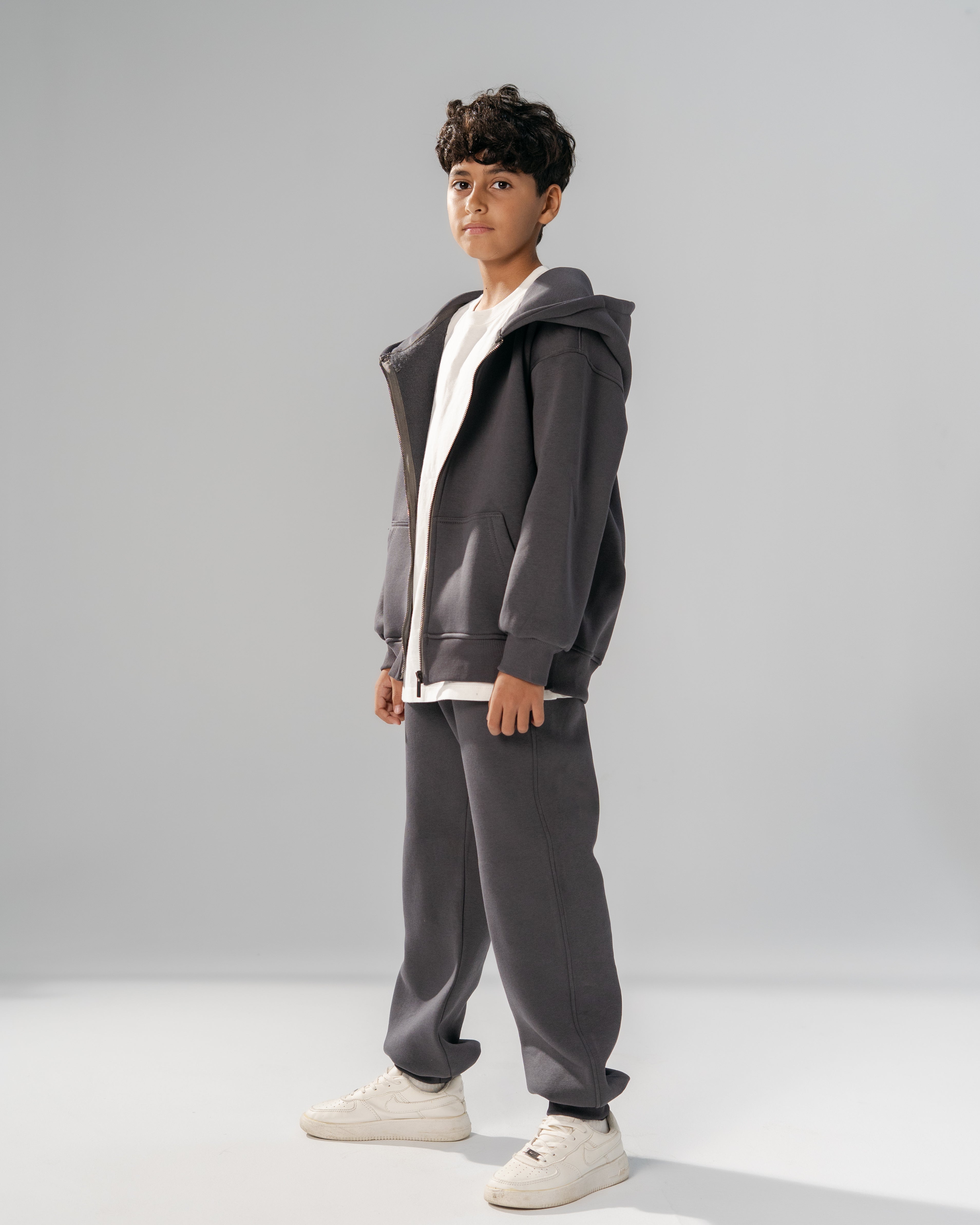 Core Heavy Fleece Full-Zip Hoodie -Grey