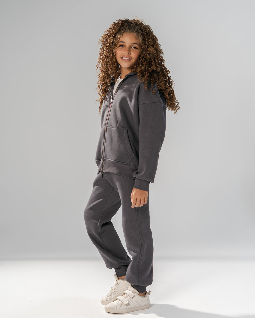 Core Heavy Fleece Full-Zip Hoodie -Grey