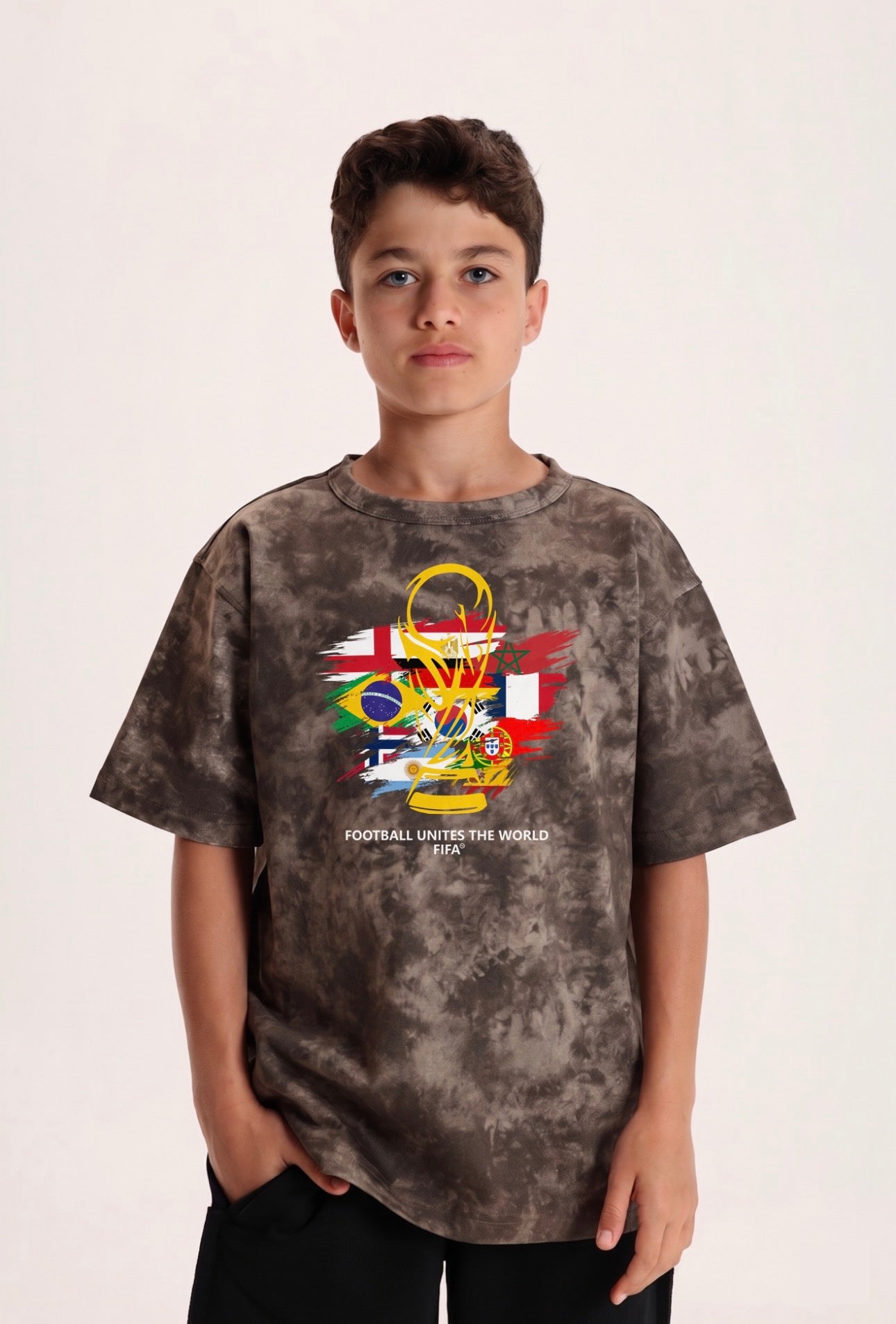 OXG × YUEQI QI Football Oversized Tee World Cup Tie-Dye T-Shirt – OkiOki
